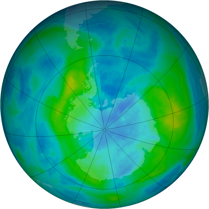 Antarctic ozone map for 27 March 1987